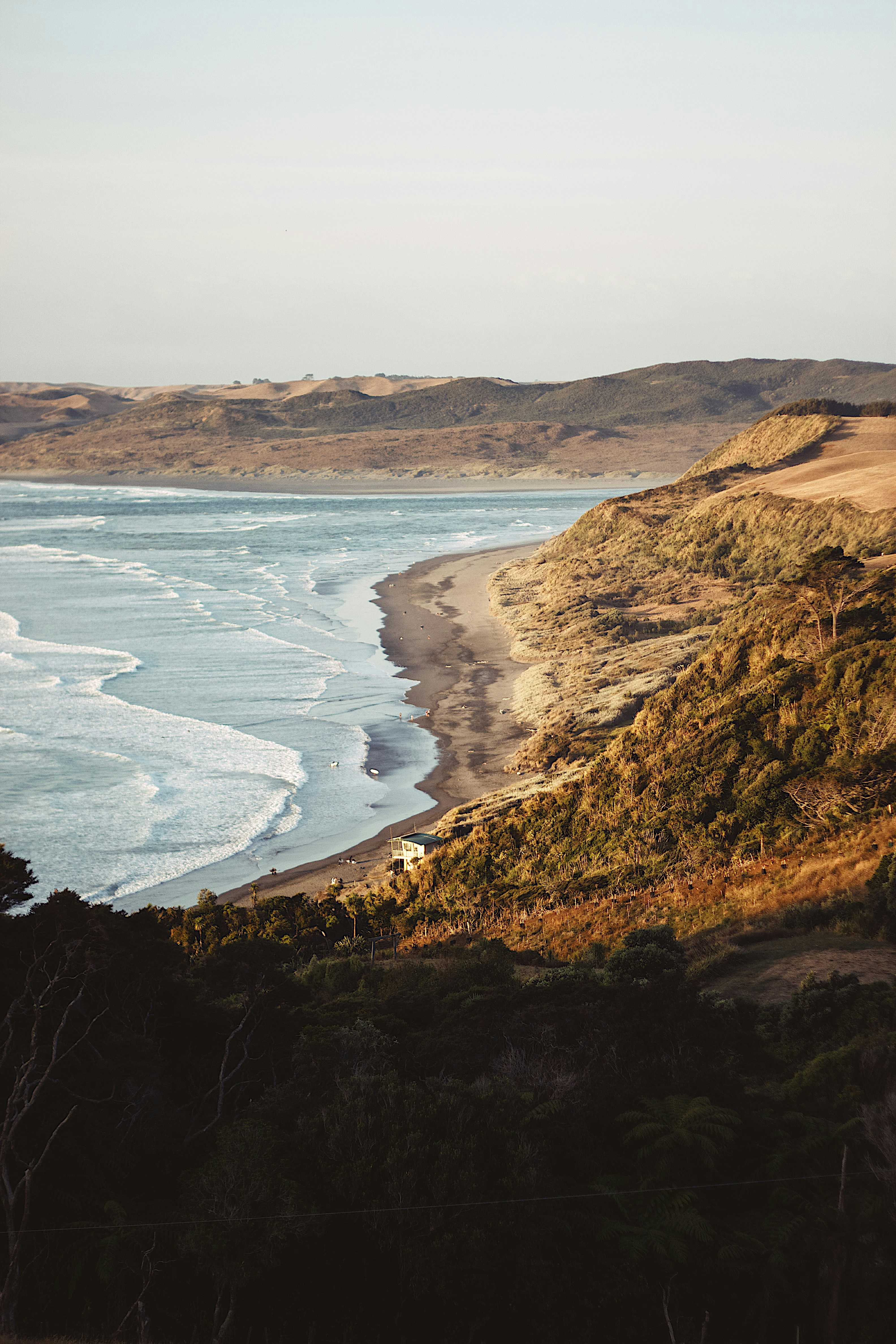 Overlooking Coastal Beach Landscape