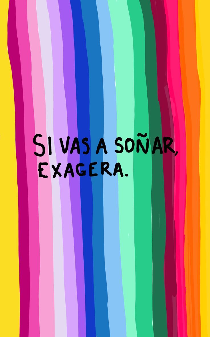 Spanish Motivational Quote on Rainbow Background
