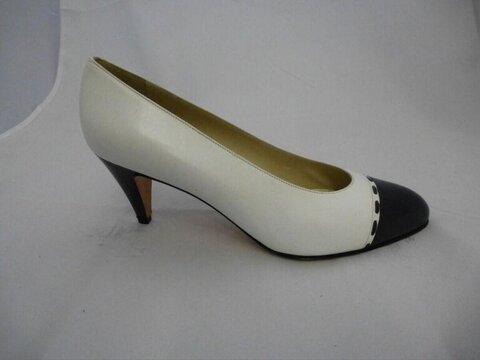 White Black Two-tone High Heel Pump