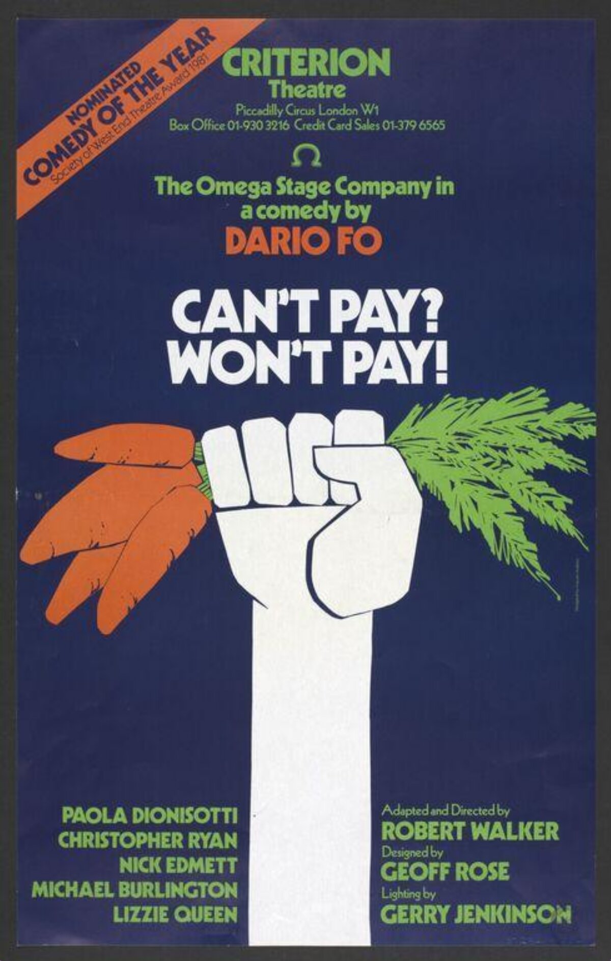 Can't Pay? Won't Pay! Theatre Poster