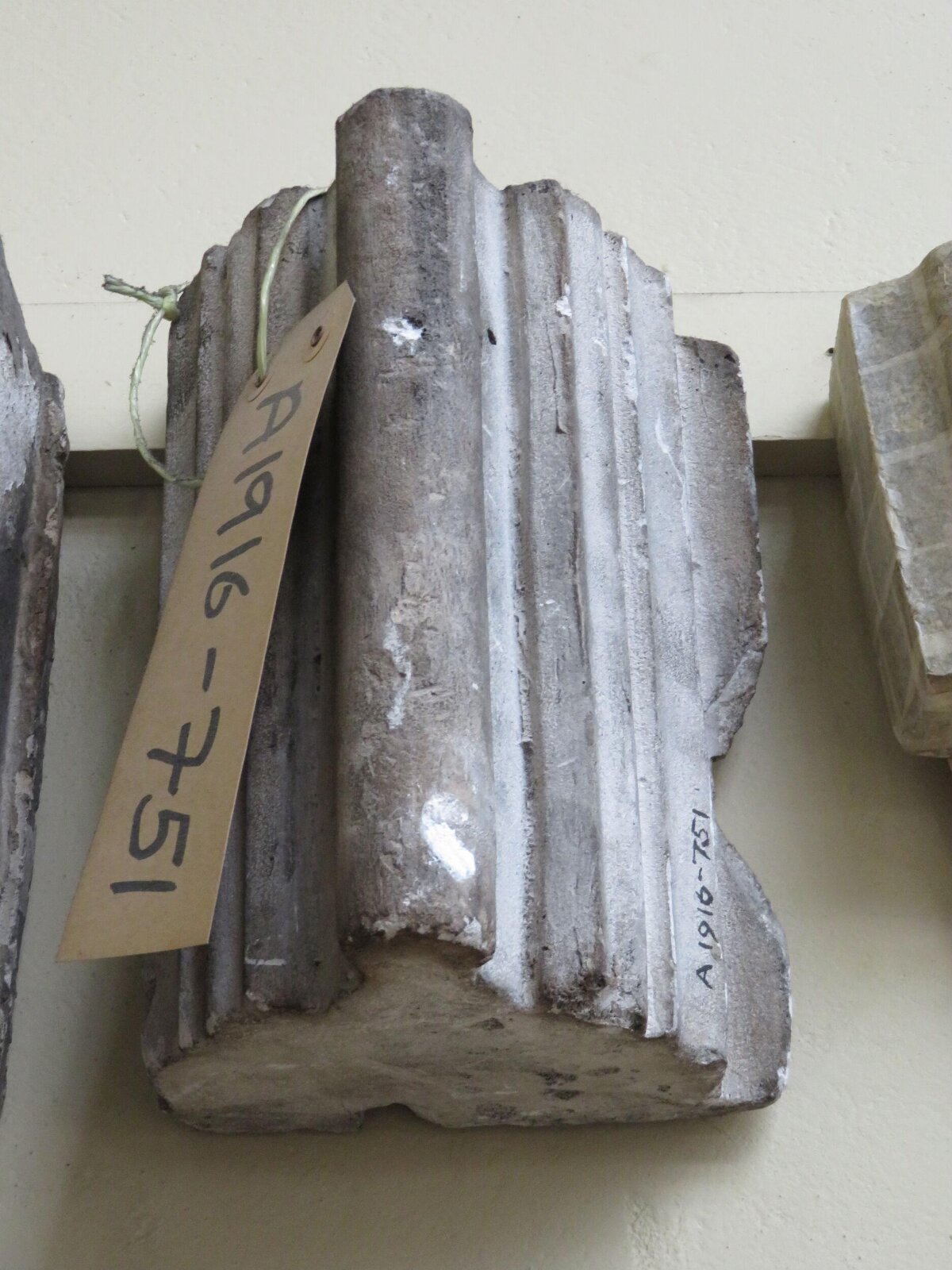 Fluted Stone Architectural Fragment