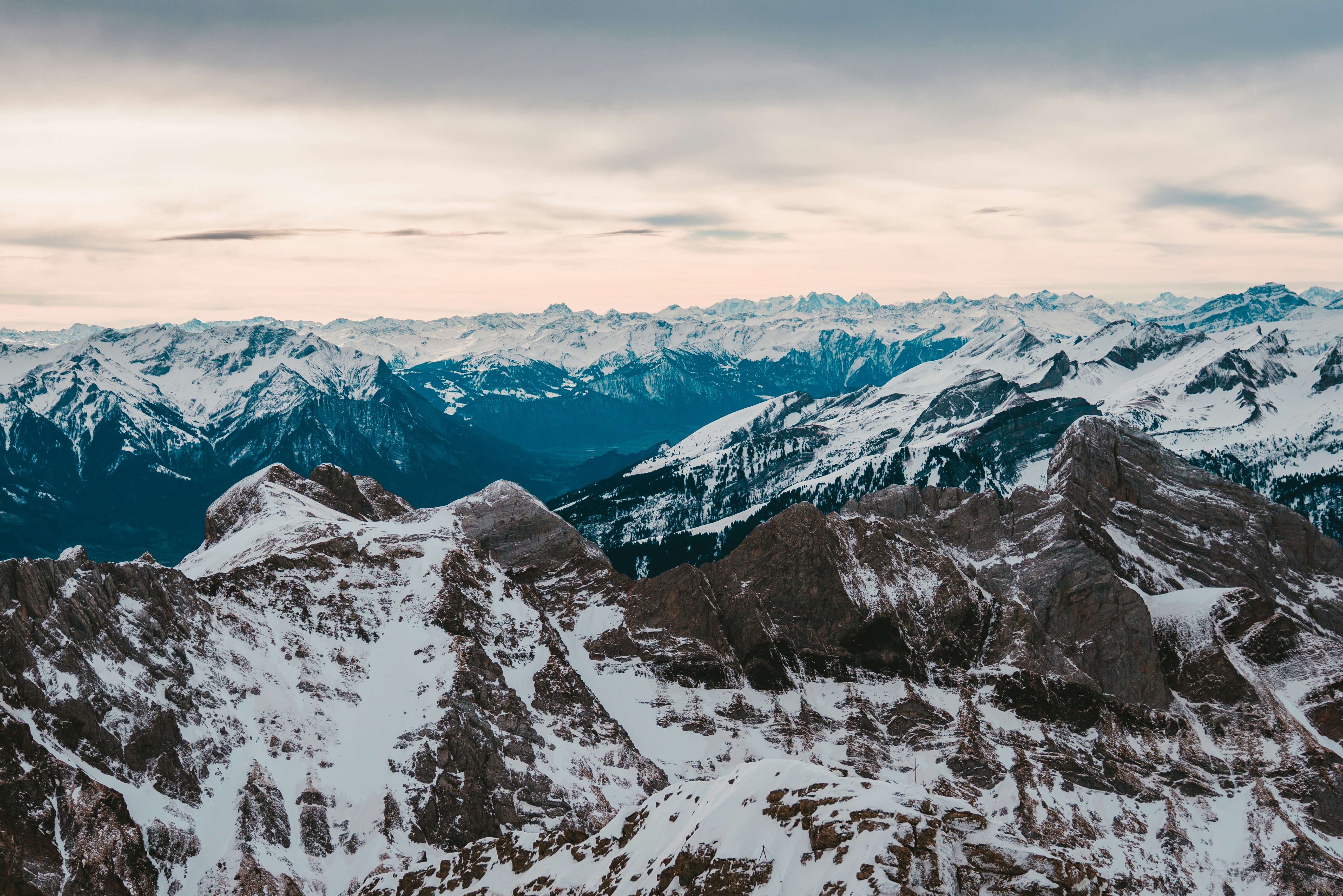 Snow-covered Mountain Range