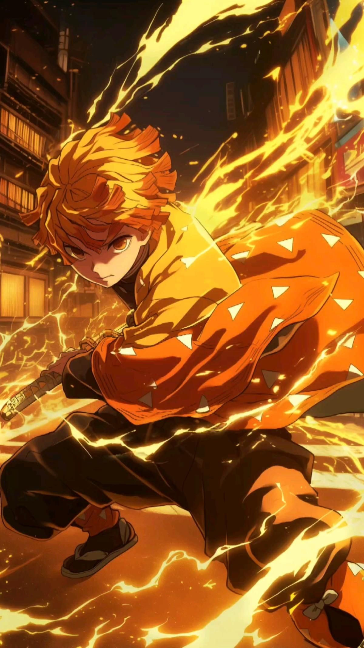 Zenitsu Thunder Breathing Battle Stance