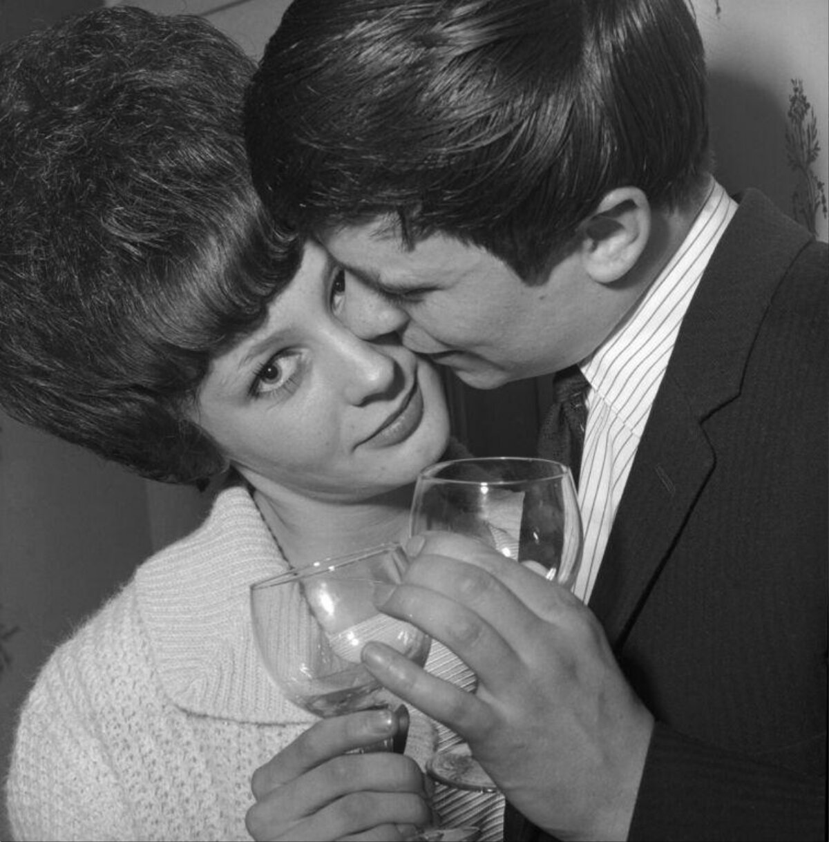Intimate Young Couple Toasting