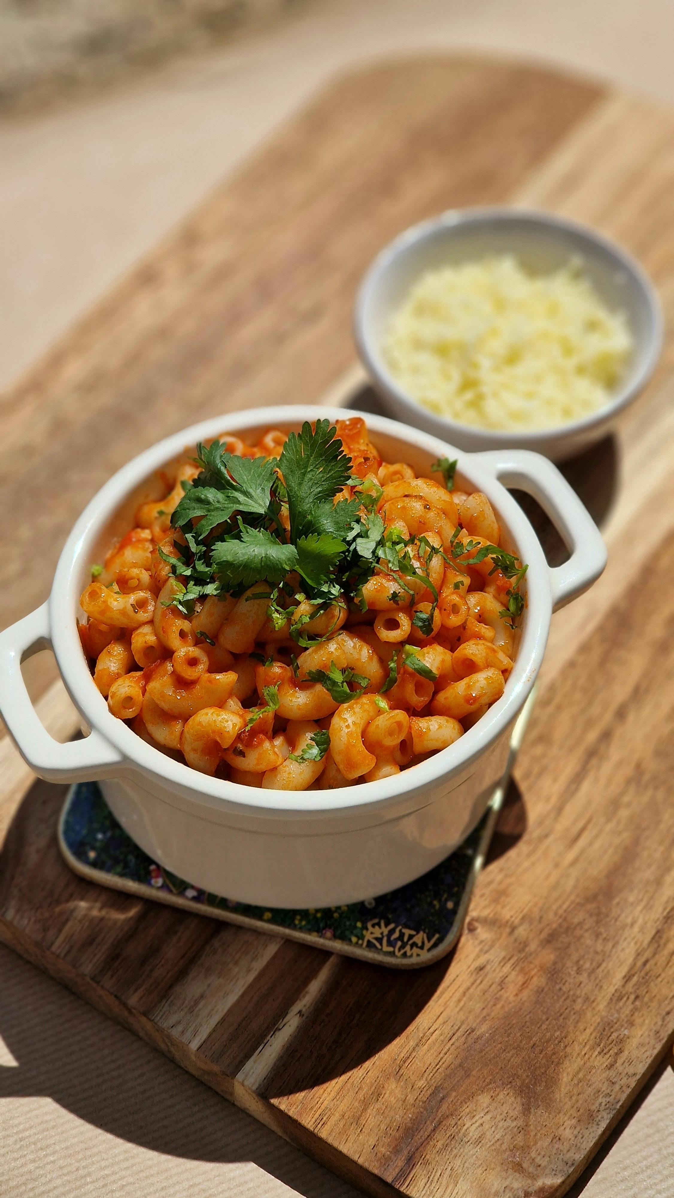Tomato Macaroni Pasta with Cilantro