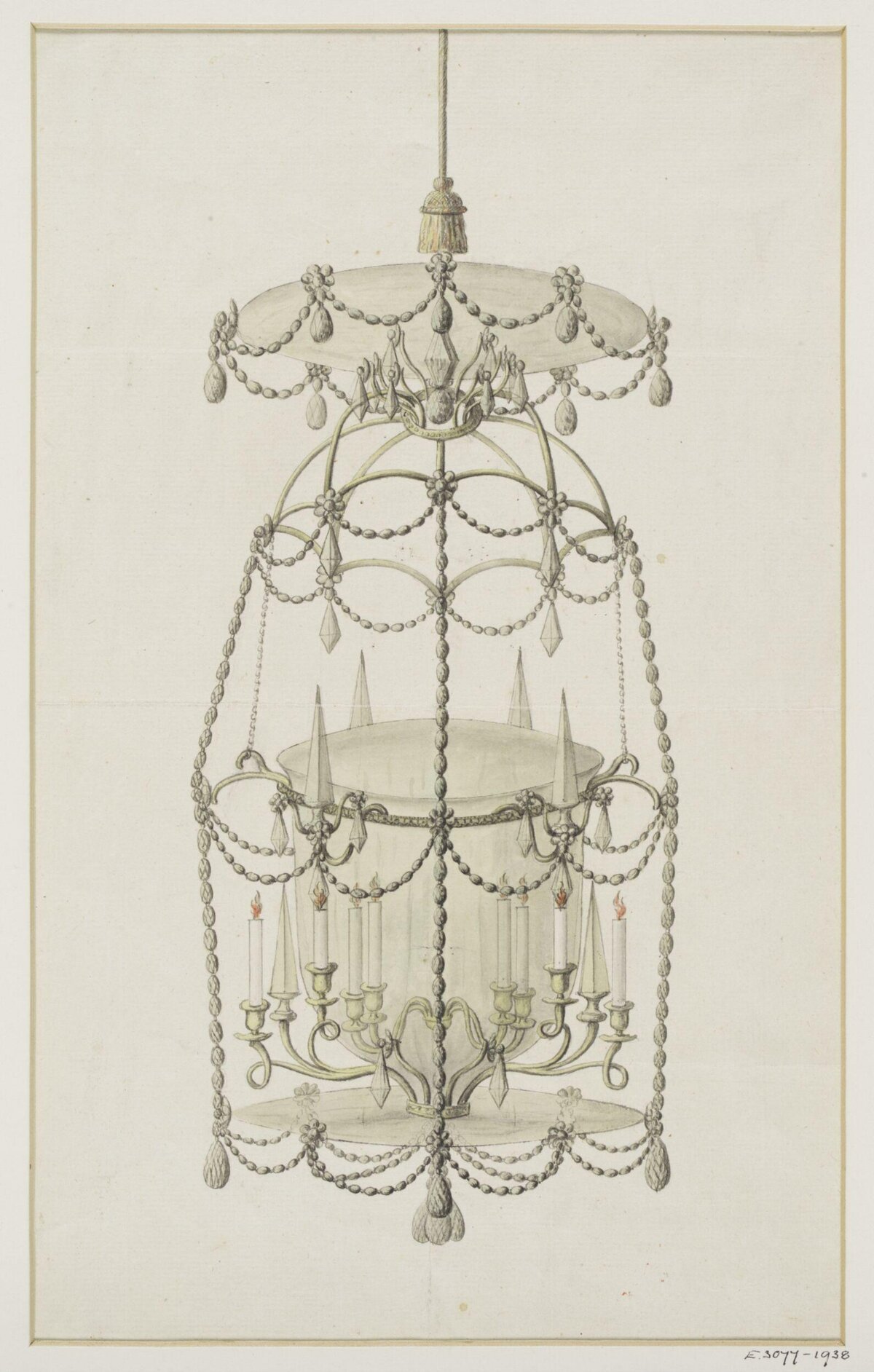 Candle Chandelier Design Drawing