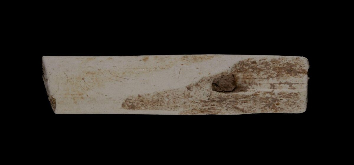 Rectangular White Stone Artifact Fragment