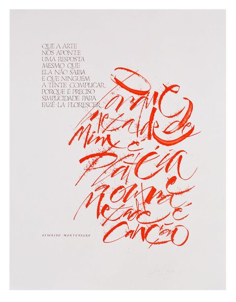Oswaldo Montenegro Poem Calligraphy Art