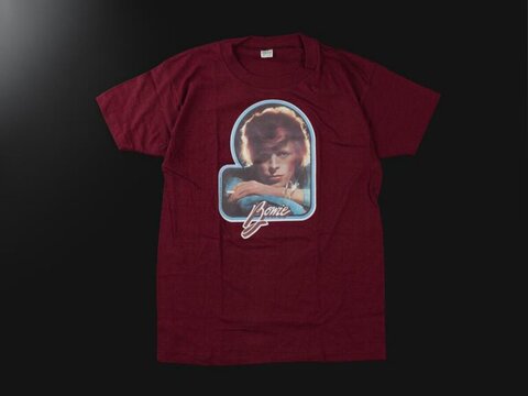 Burgundy David Bowie Graphic T-shirt