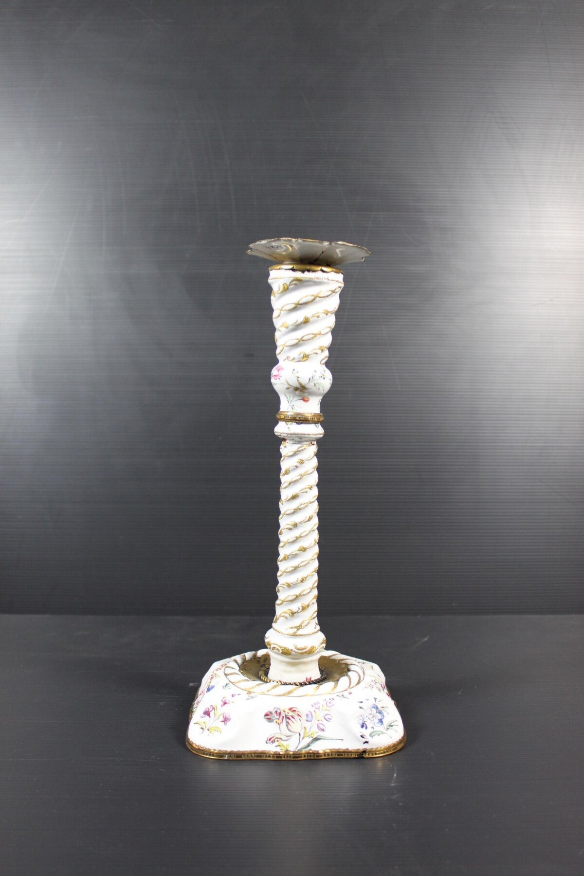 Vintage Floral Porcelain Candlestick