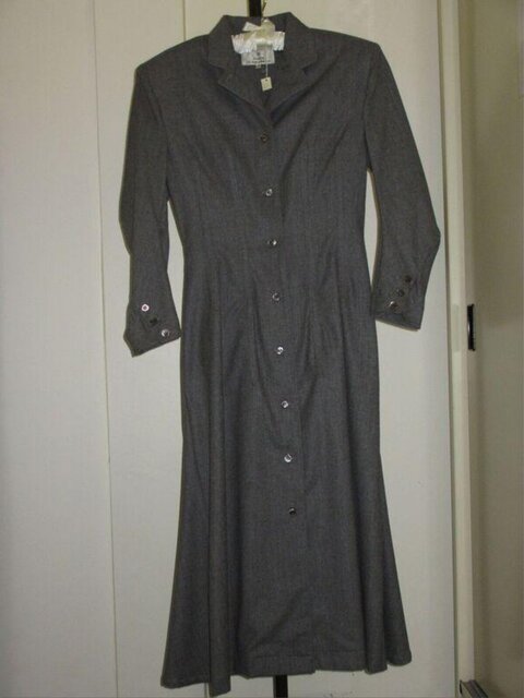 Gray Long Sleeve Shirt Dress