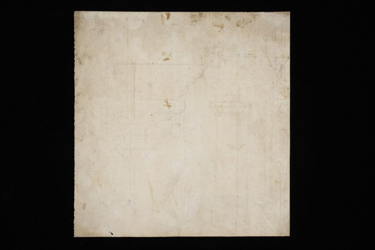 Old Paper with Faint Architectural Sketches