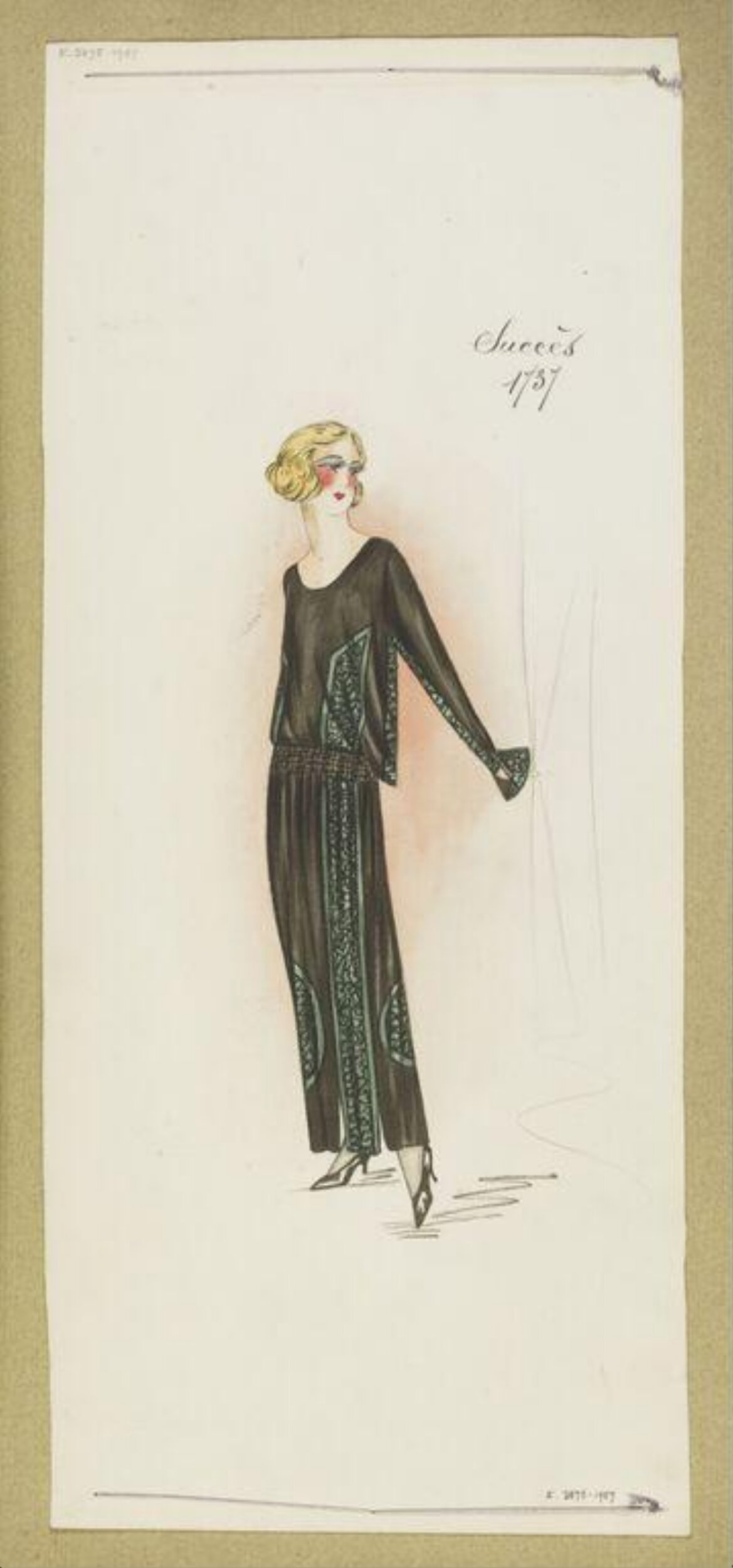 1920s Women's Fashion Design Sketch