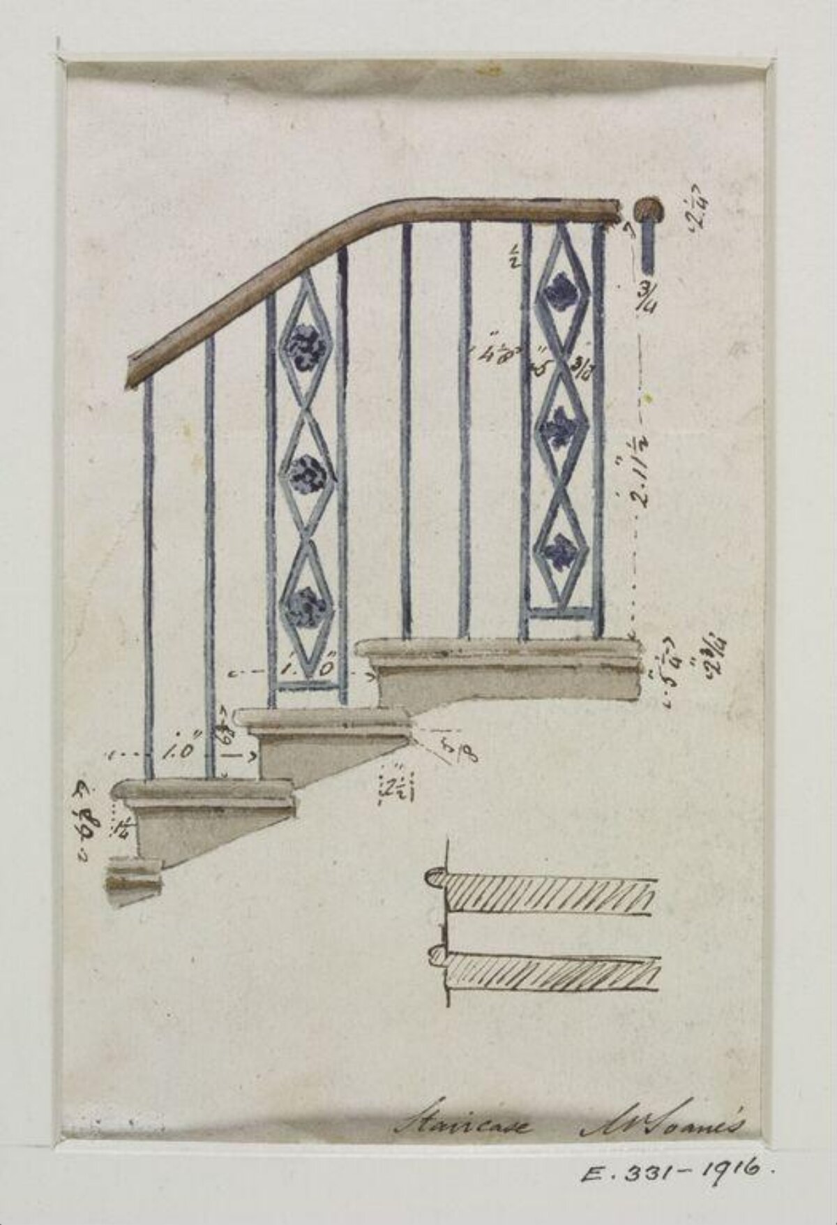 Architectural Sketch of Staircase Railing