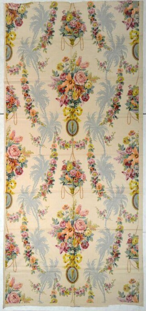 Vintage Floral Printed Textile