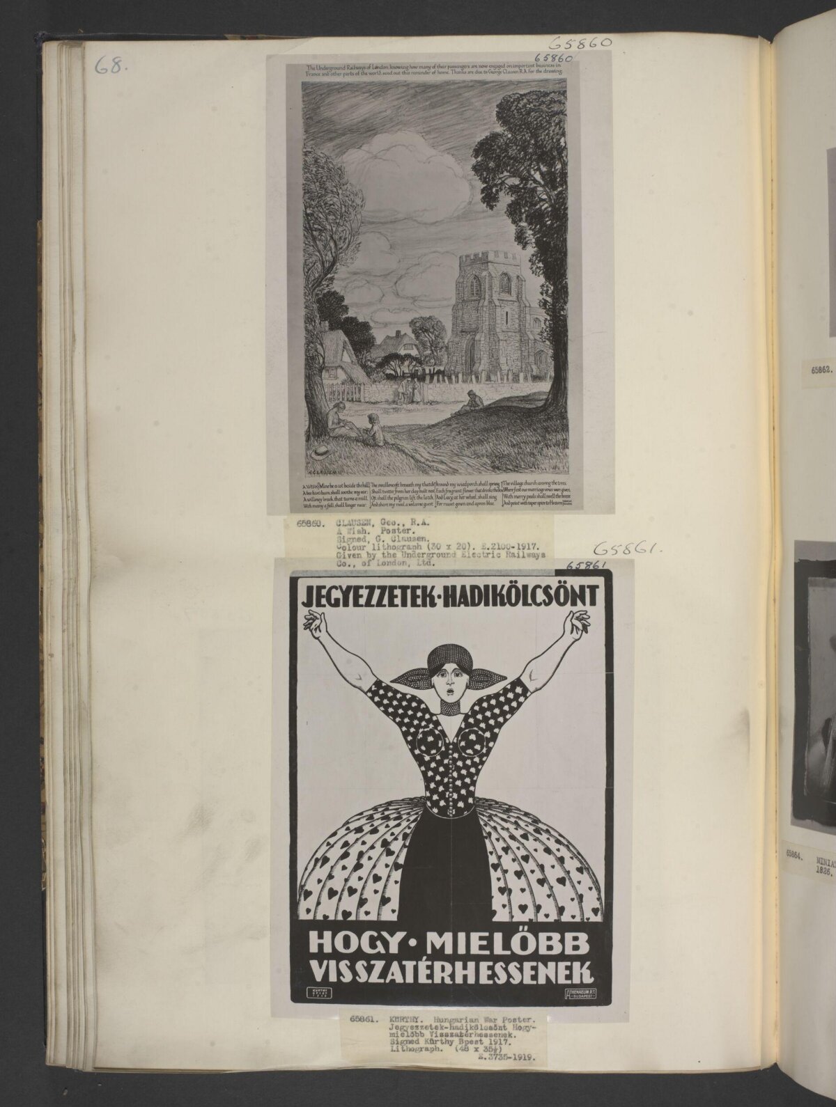 Open Album with Two Vintage Posters