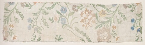 Antique Floral Woven Fabric Fragment