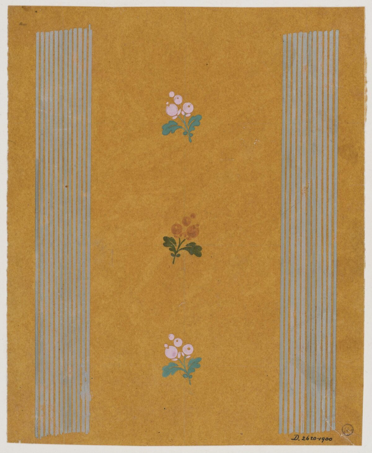 Vintage Flower Stripe Textile Design