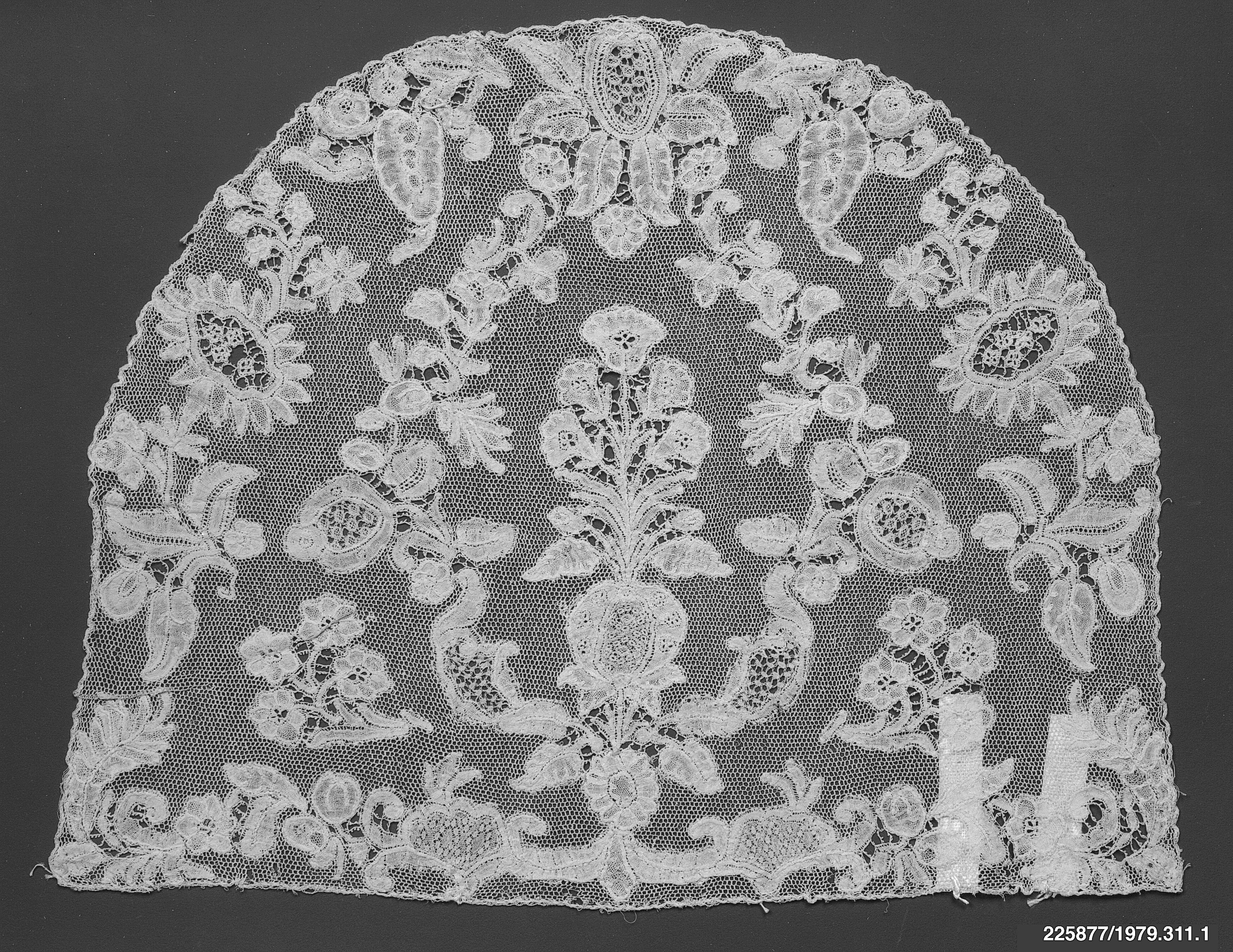 Antique Floral Lace Cap Fragment