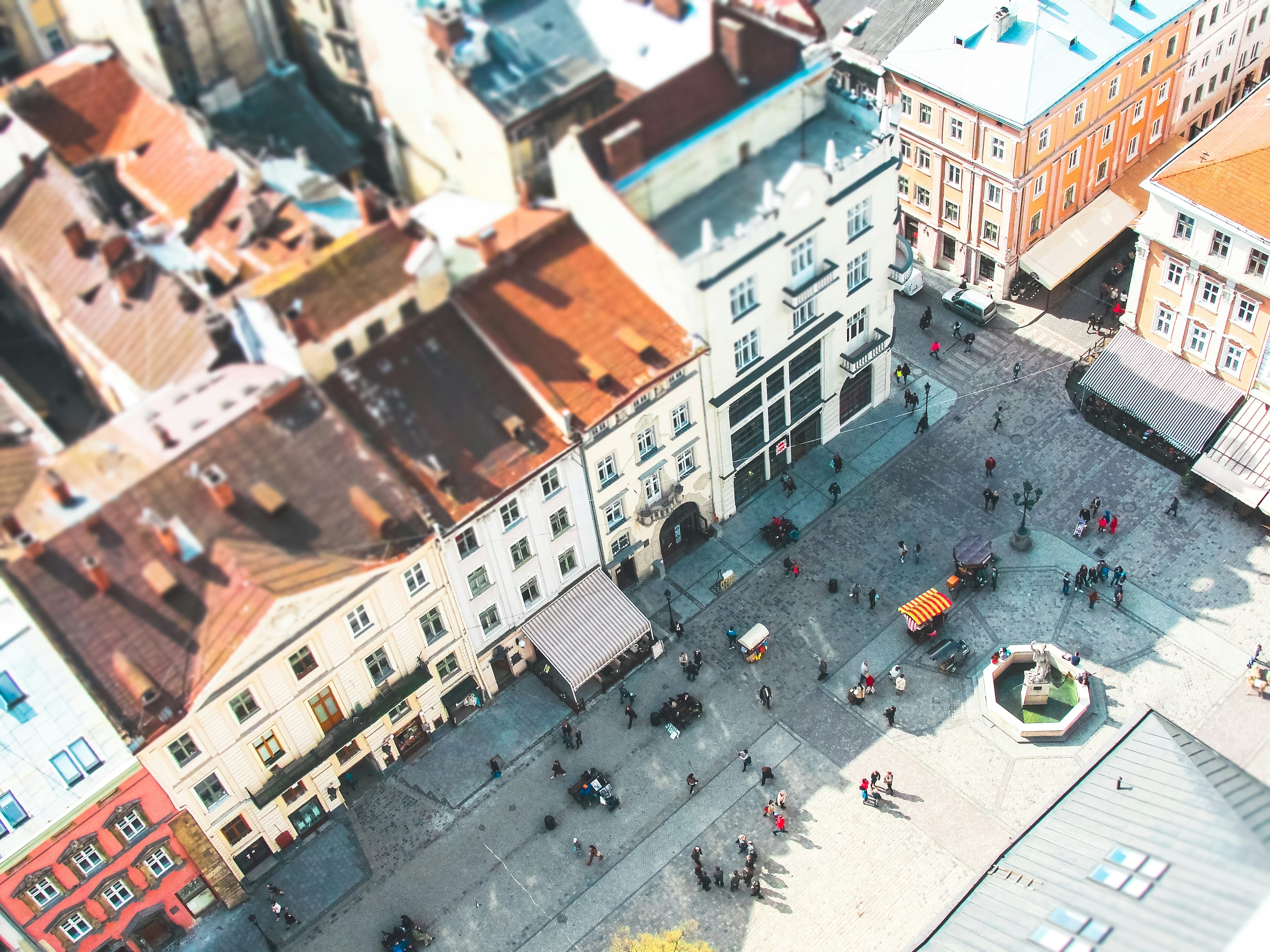 Aerial View of Historic Town Square