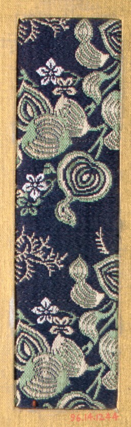 Blue Floral Woven Textile Sample
