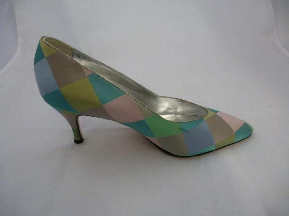 Color Block Geometric High Heel Pump