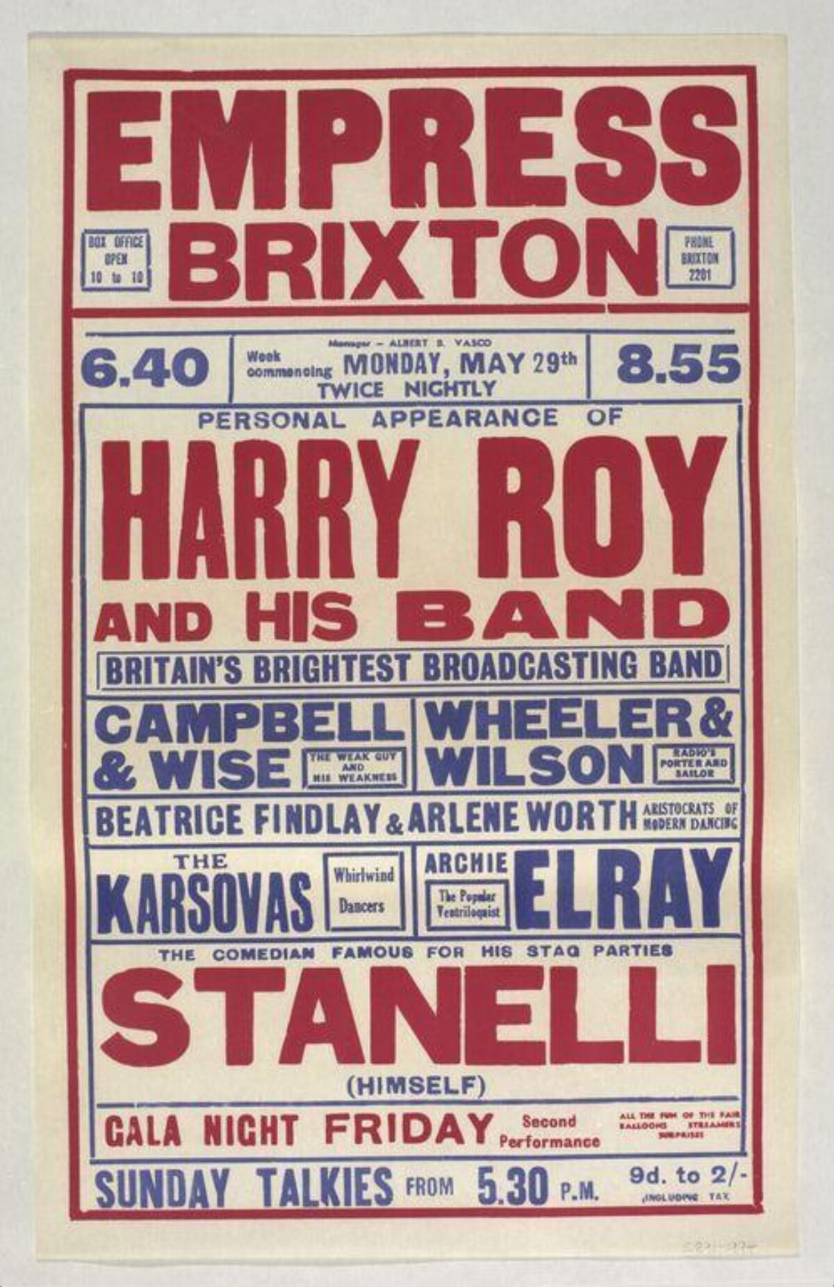 Vintage Empress Brixton Show Poster