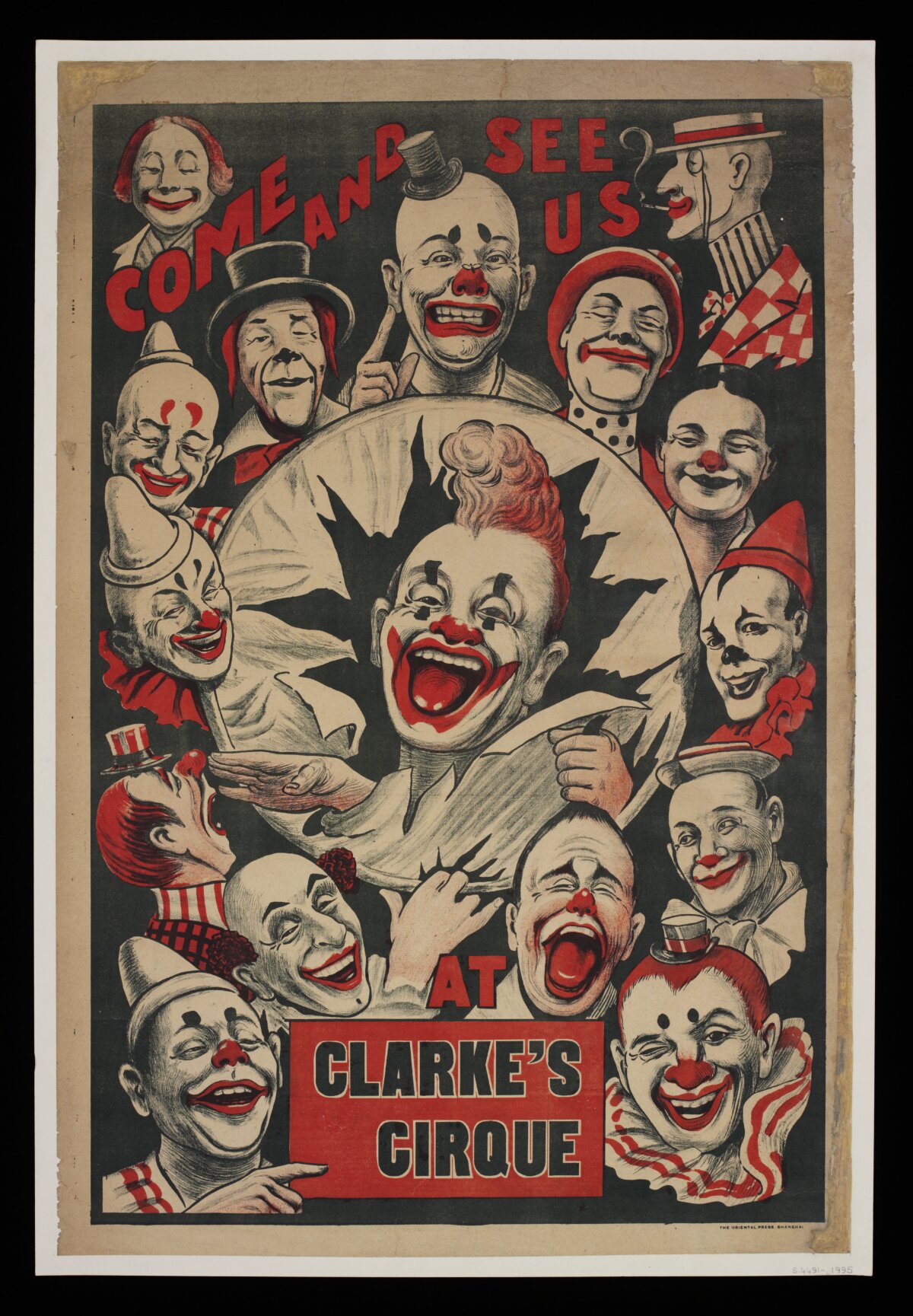Clarke's Cirque Vintage Clown Poster