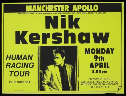 Nik Kershaw Manchester Apollo Concert Poster