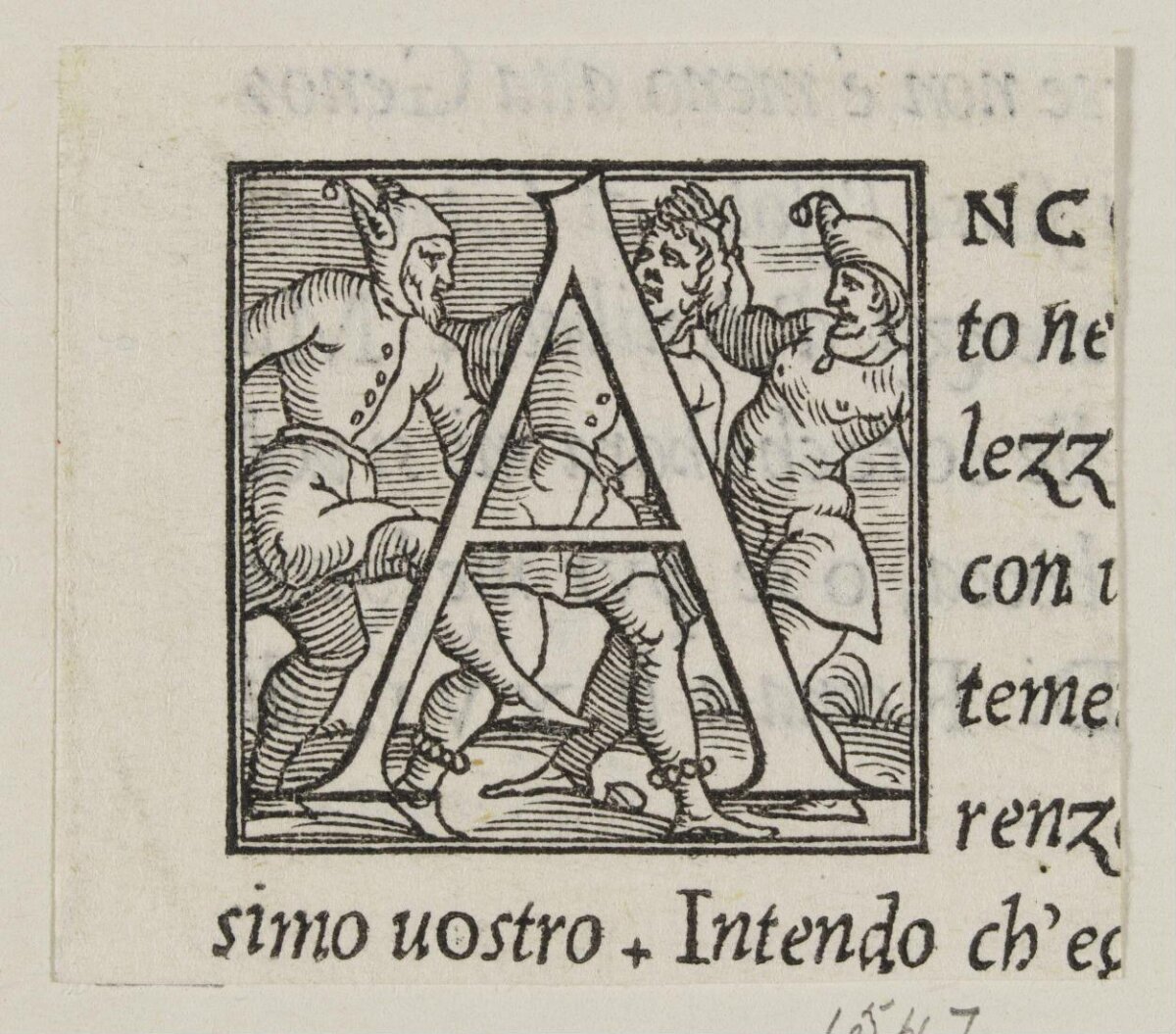 Ornate Woodcut Initial Letter A
