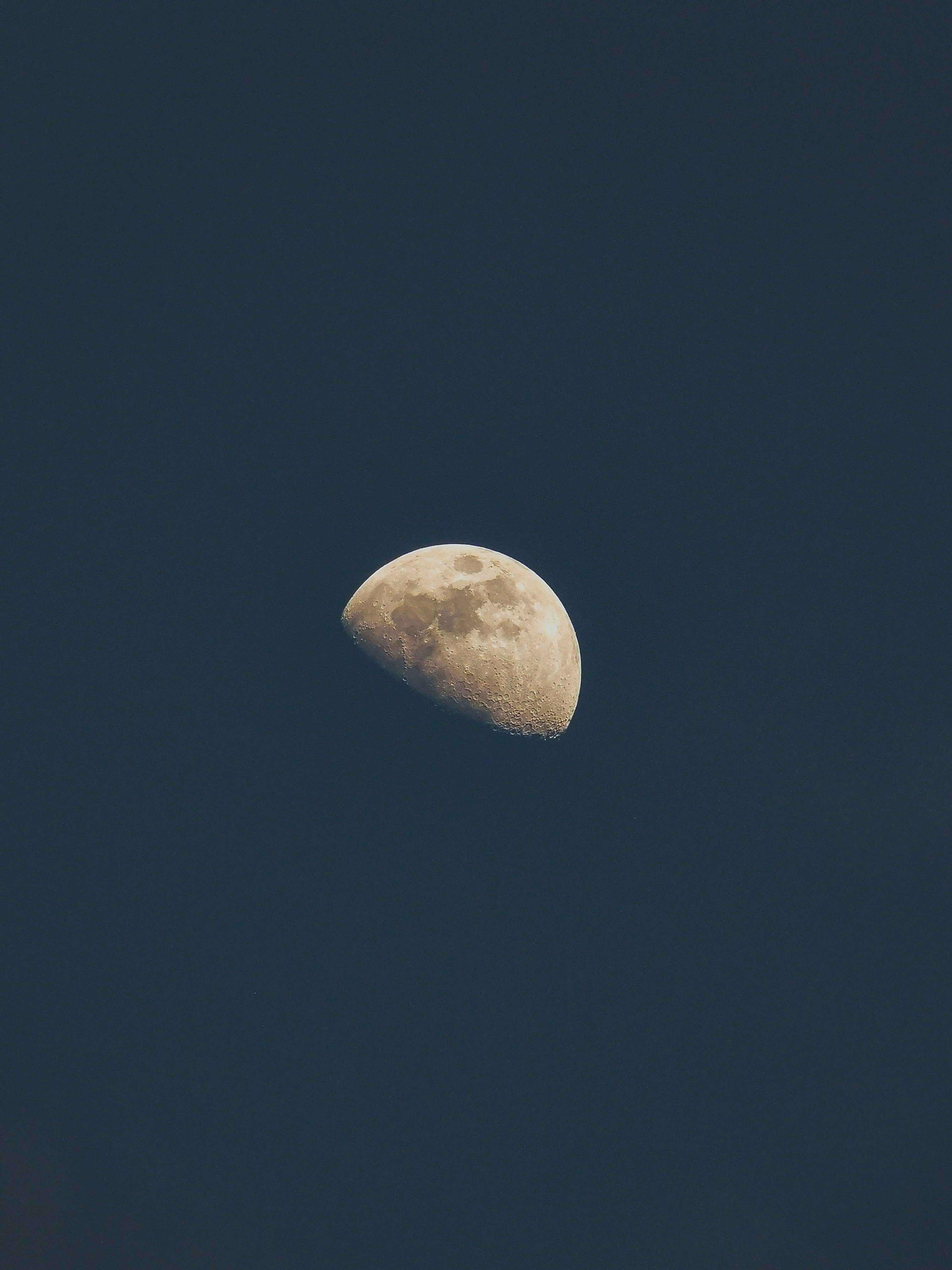 First Quarter Moon In Night Sky