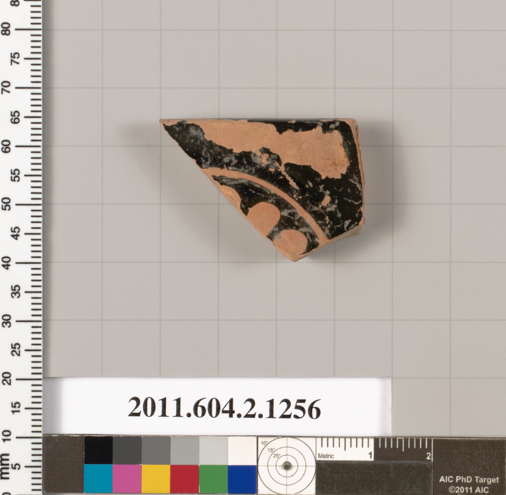 Ancient pottery shard fragment