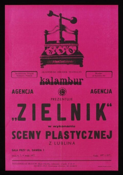 Vintage Polish Theater Poster for Zielnik