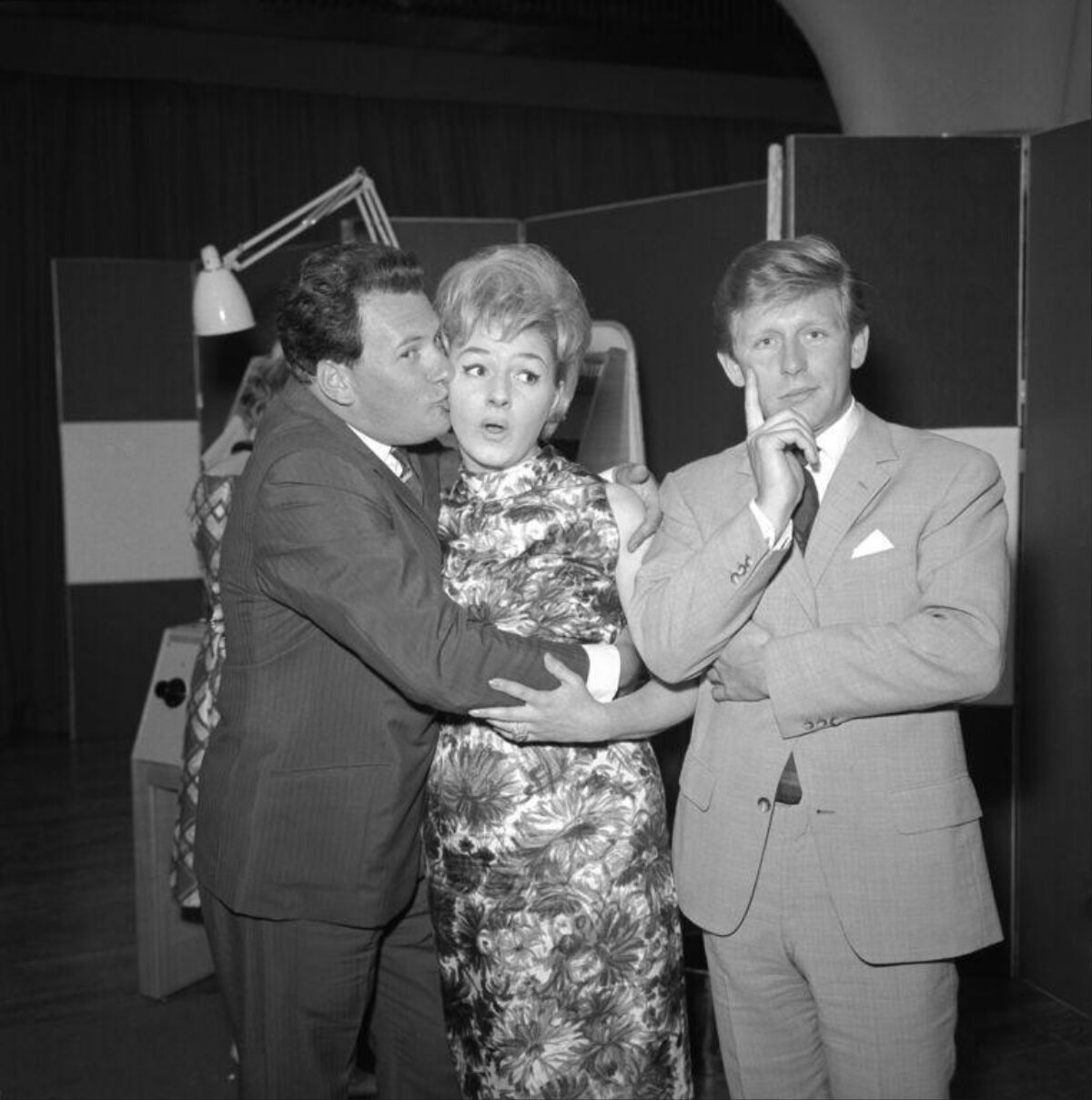 Vintage Candid: Man Kisses Woman's Cheek