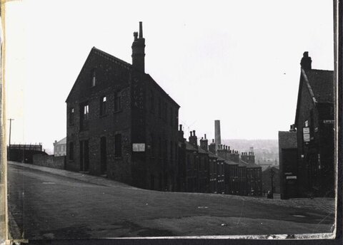 Vintage Industrial Steep Street Scene