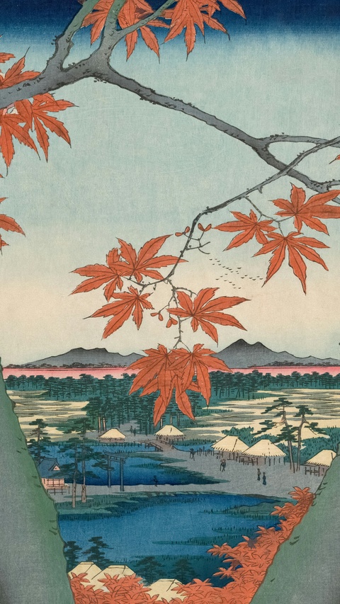 Japanese Autumn Maple Landscape