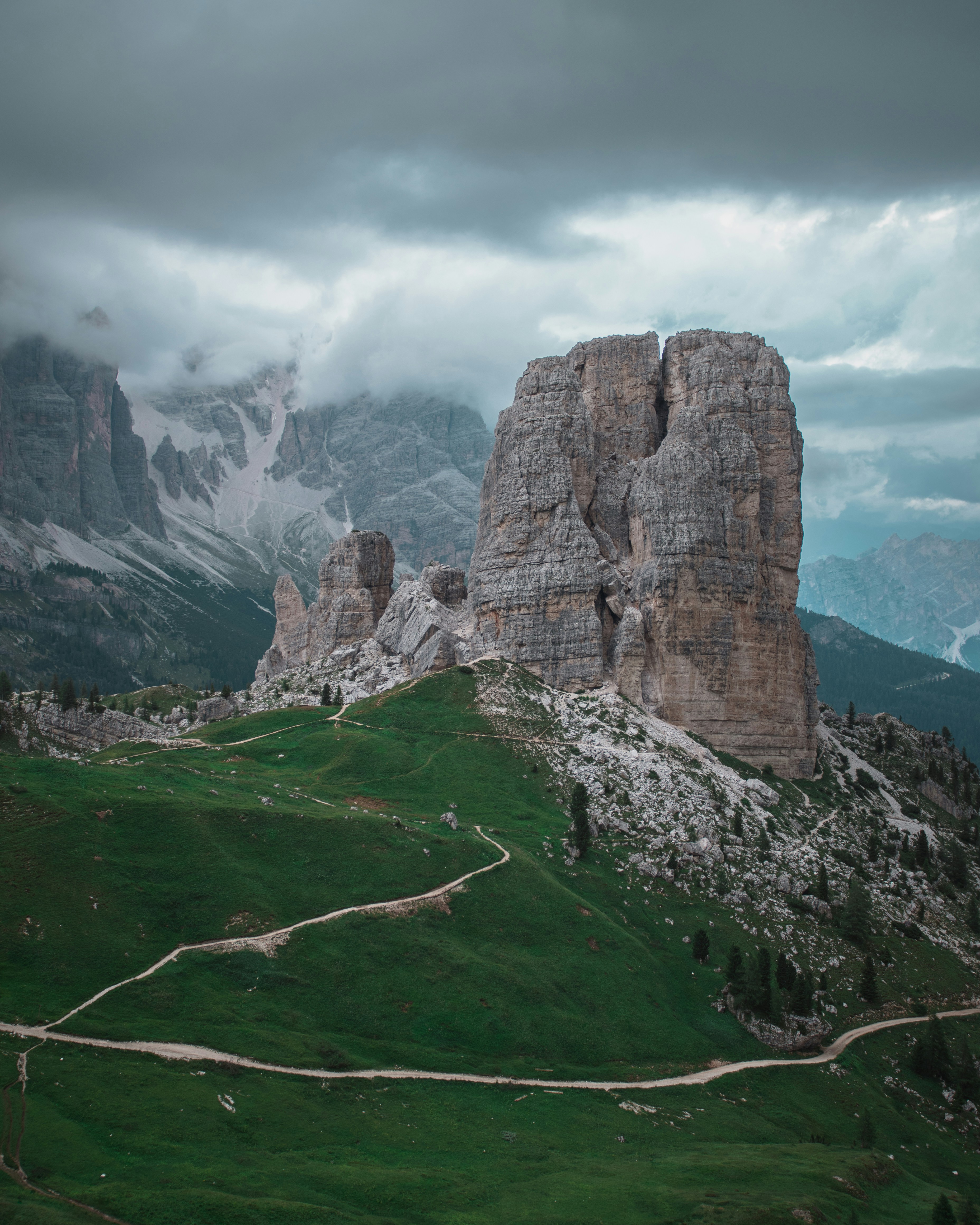 Cloudy Dolomites Mountain Landscape