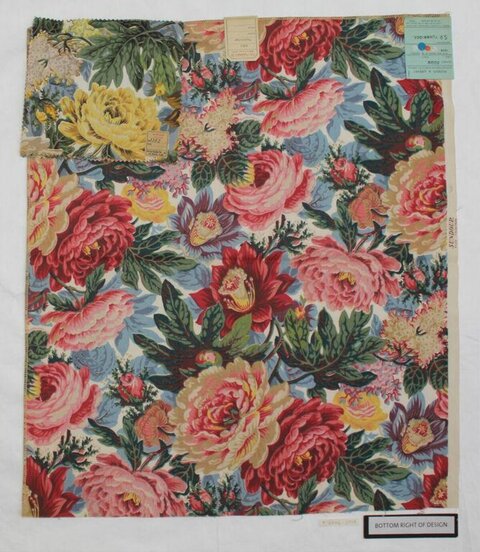 Vintage Floral Print Fabric Sample