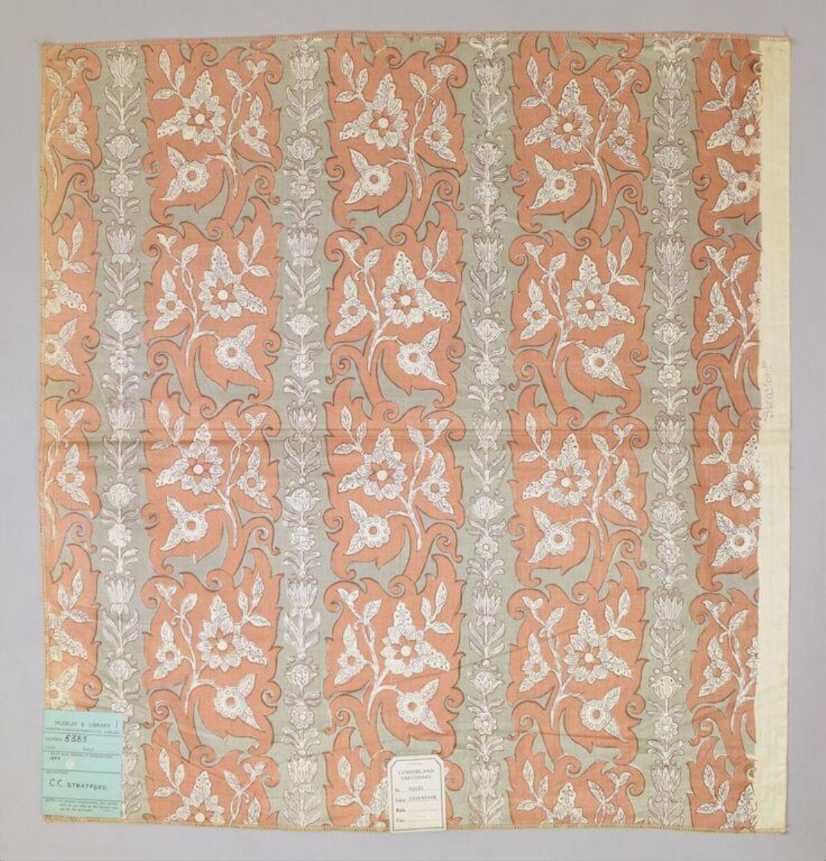 Vintage Floral Patterned Textile Sample