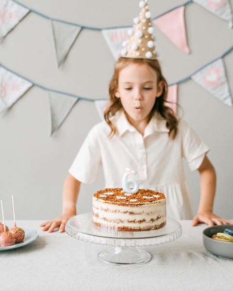 Girl Celebrating Sixth Birthday