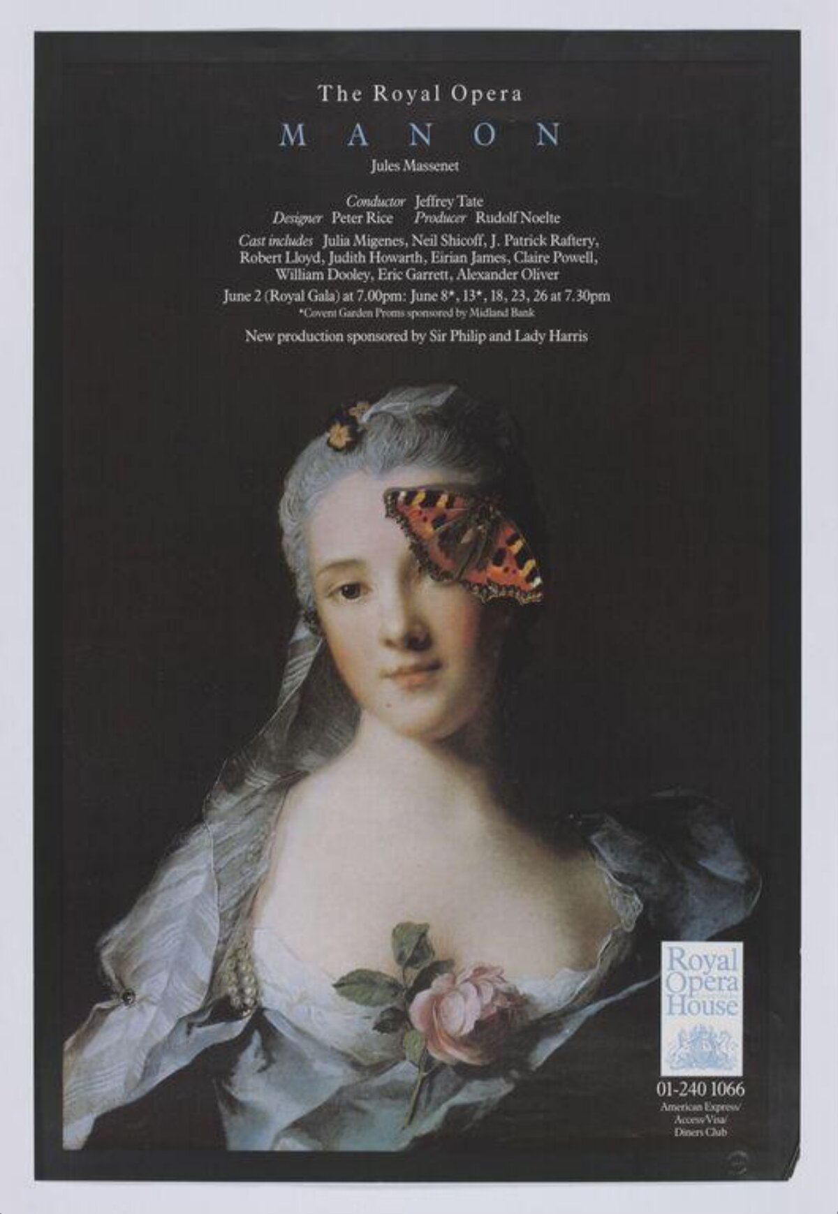 Royal Opera Manon Performance Poster