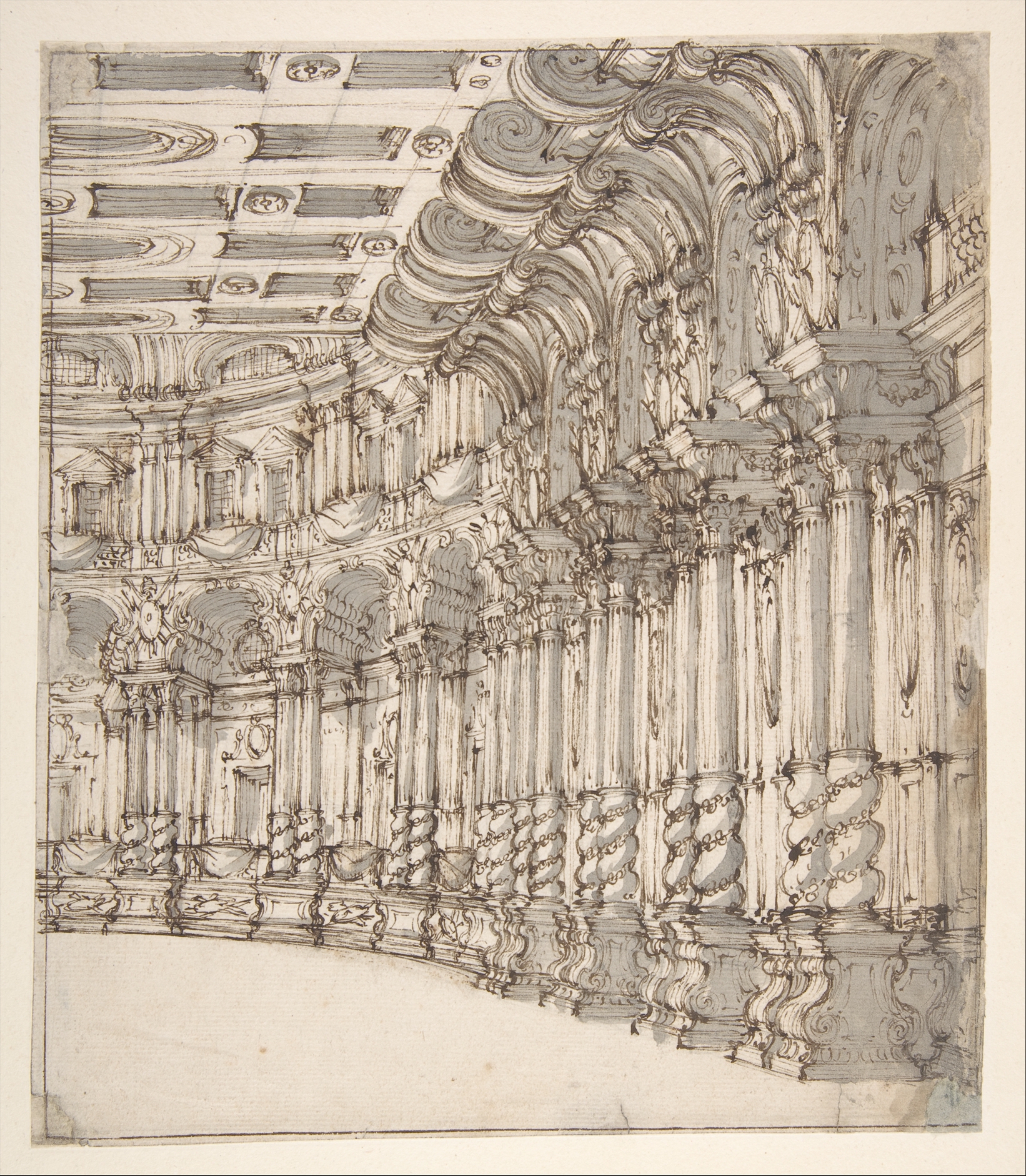 Baroque Interior Architectural Sketch