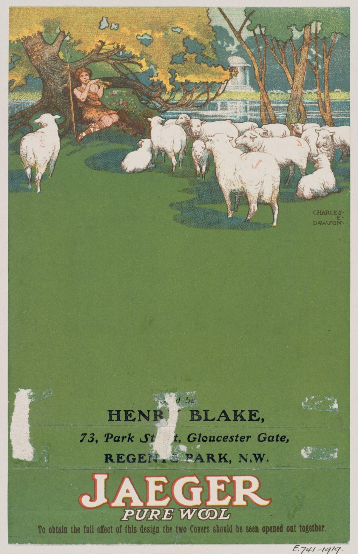 Vintage Jaeger Pure Wool Advertisement
