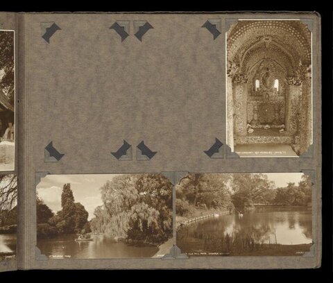 Old Photo Album Page with Landscape Photos