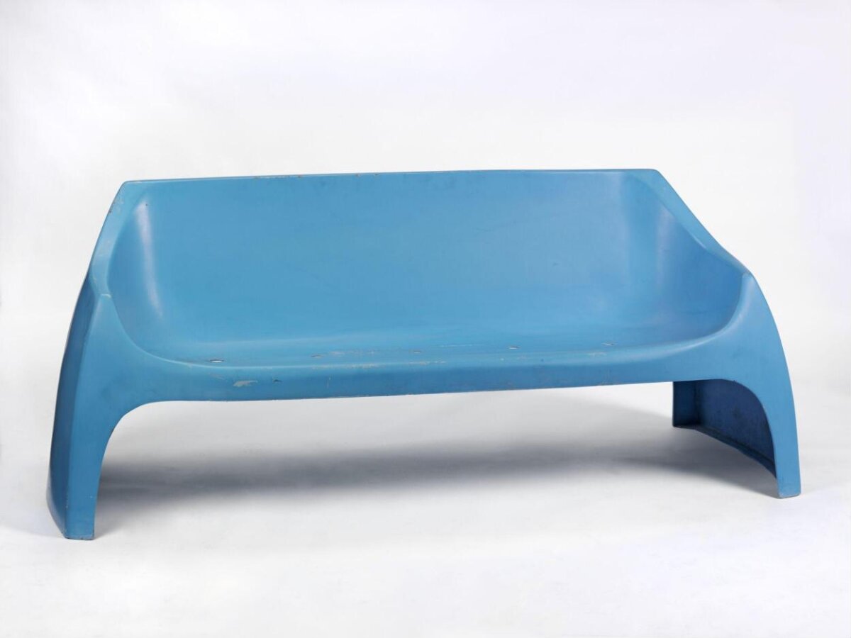 Vintage Blue Plastic Bench