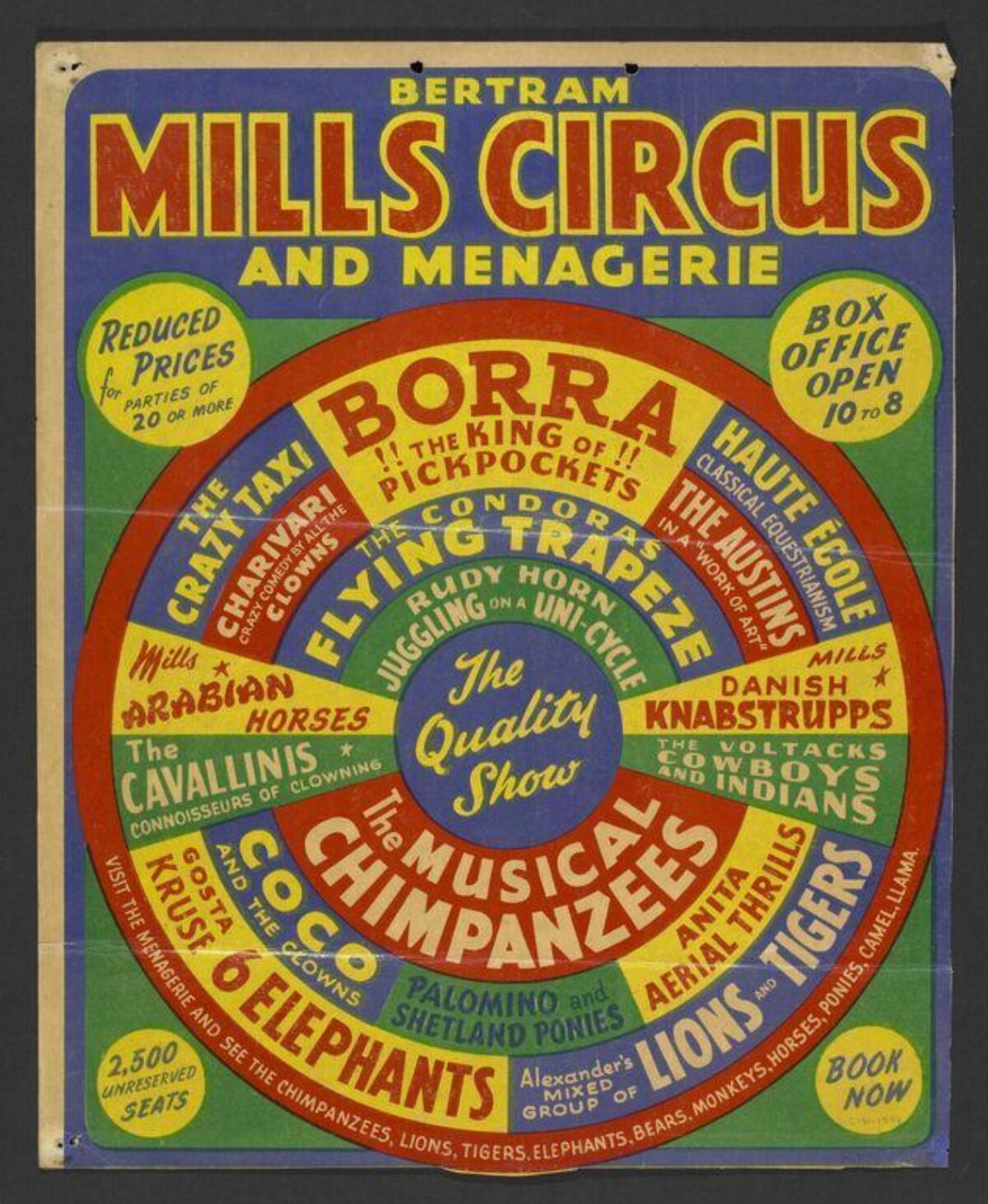 Bertram Mills Circus Vintage Poster