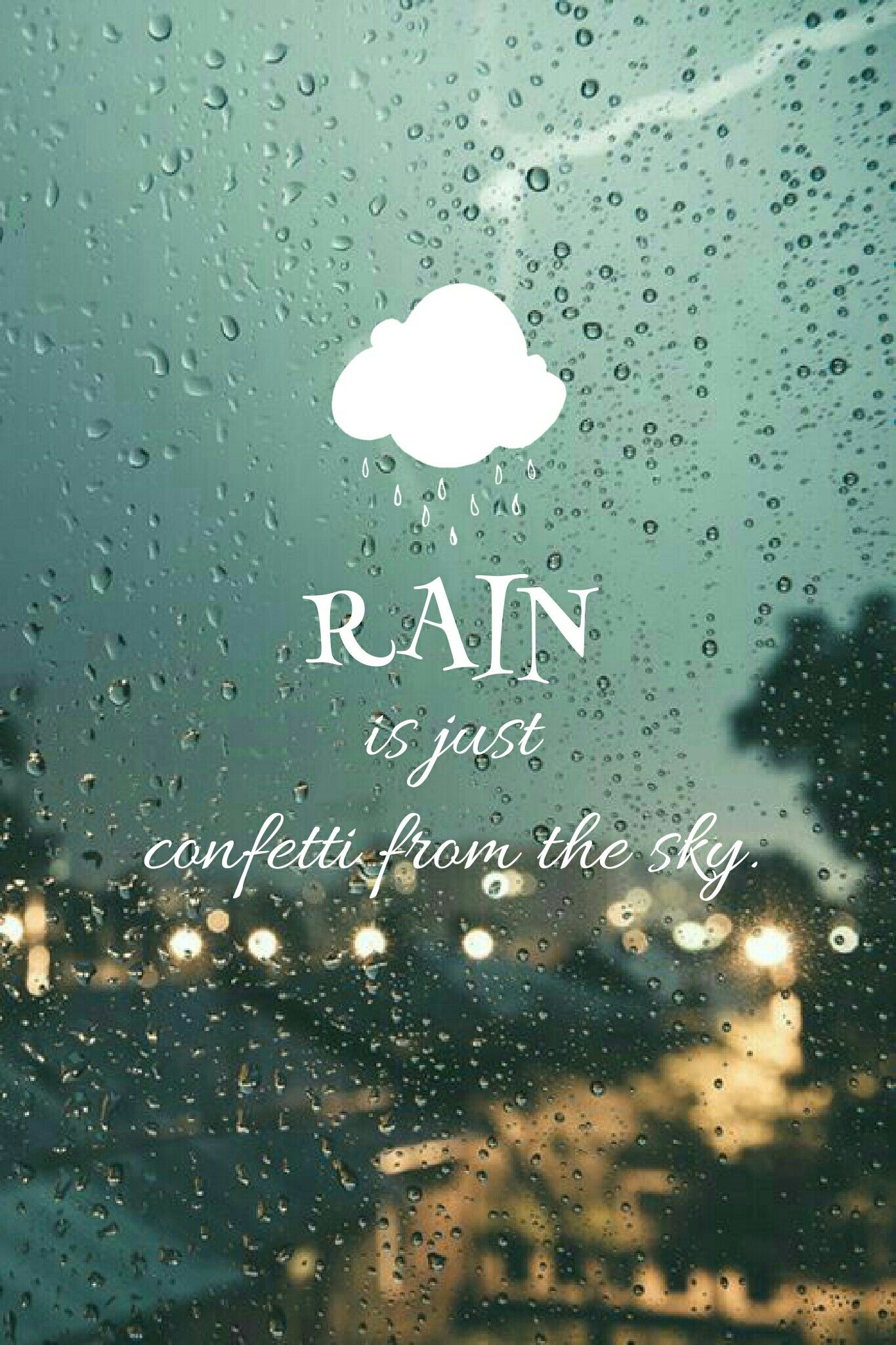 Rainy Window With Rain Quote