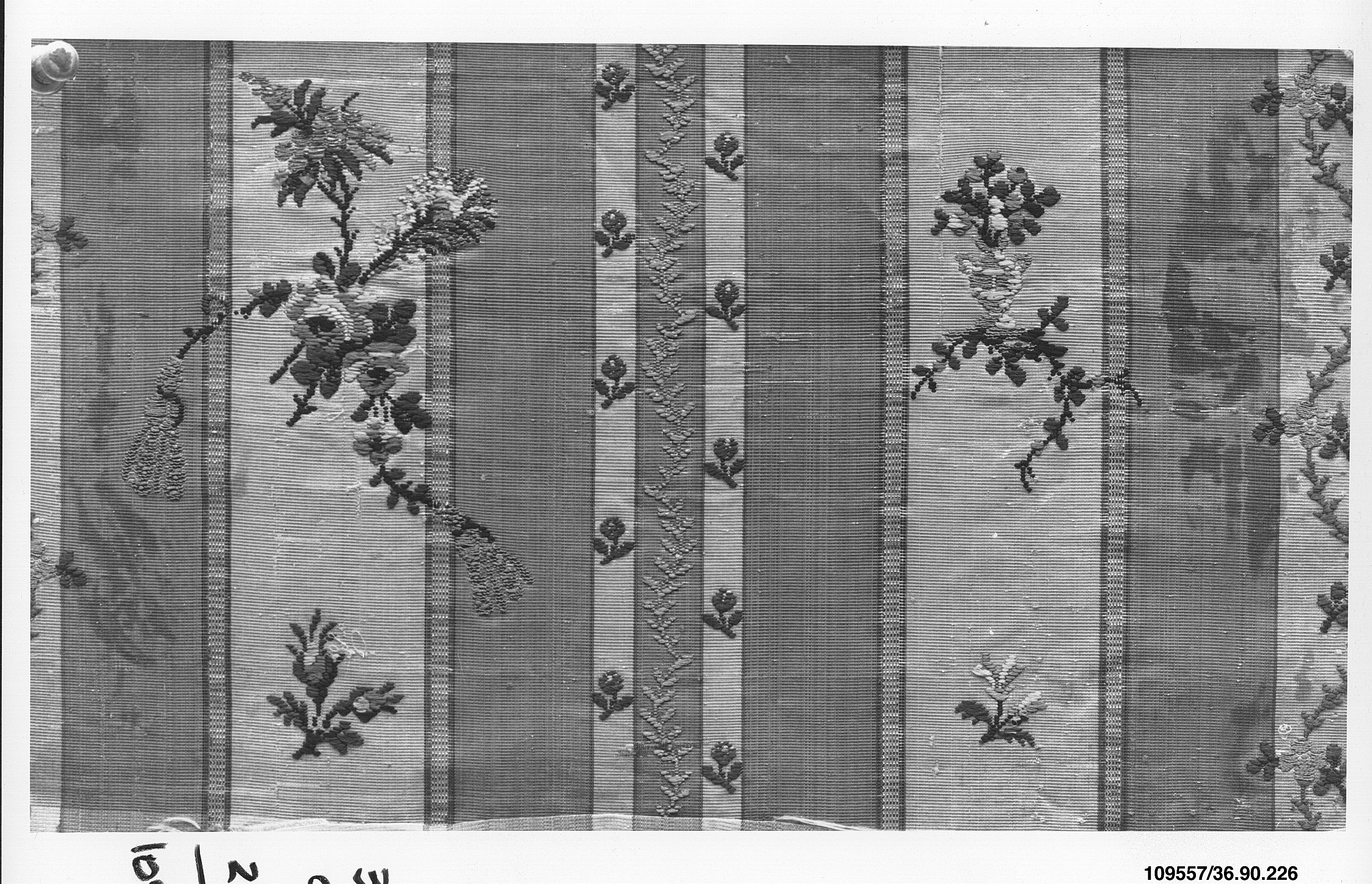 Floral Embroidered Striped Textile