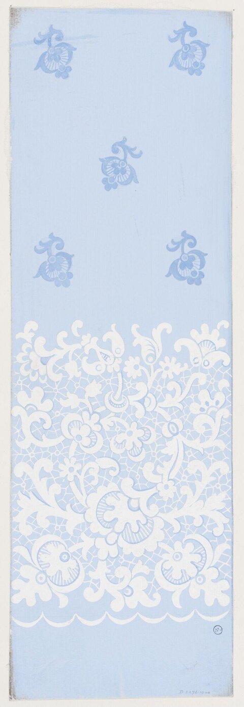 Light Blue Lace Floral Textile Pattern