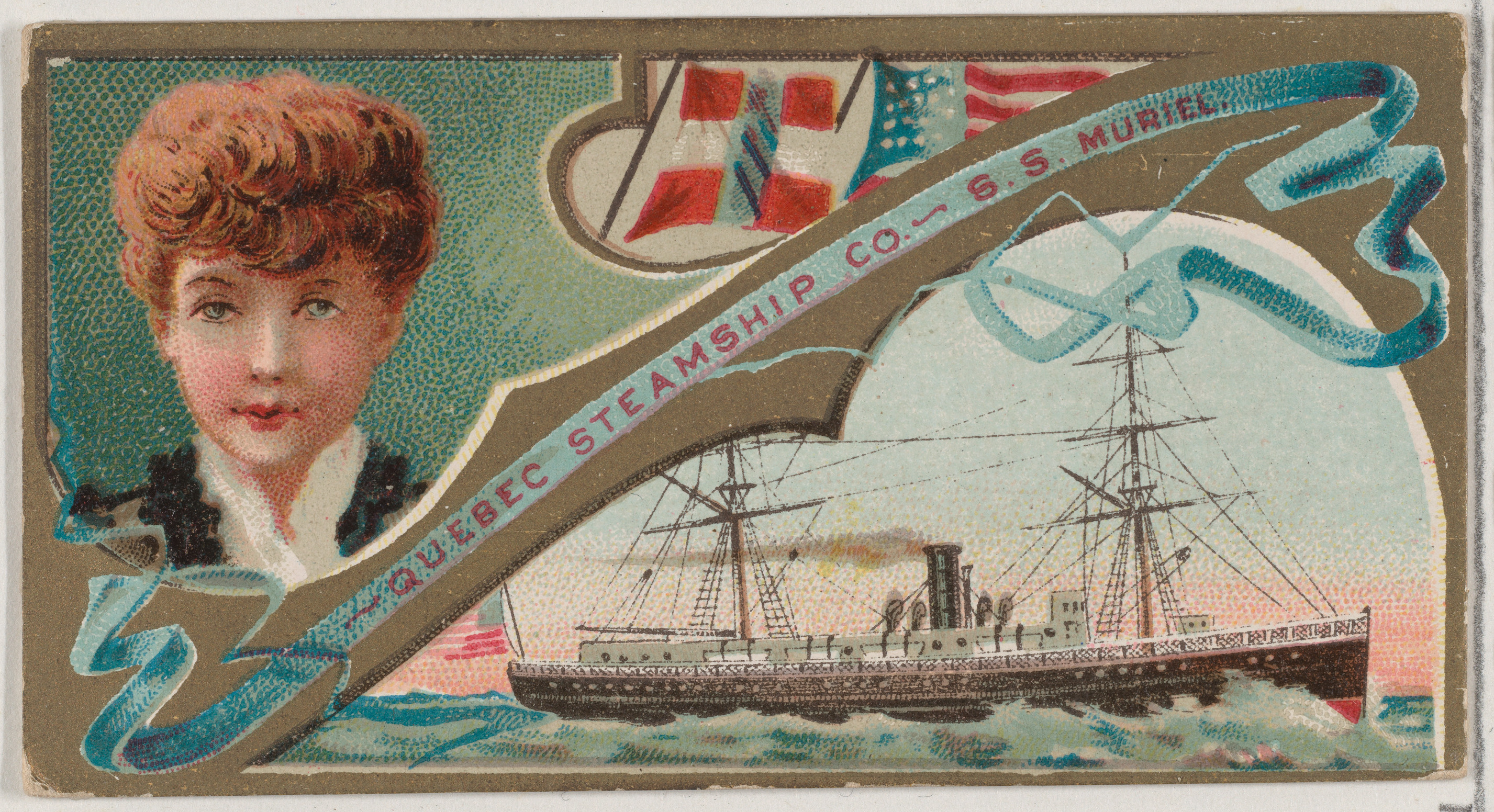 Vintage Quebec Steamship Co Advertising Card